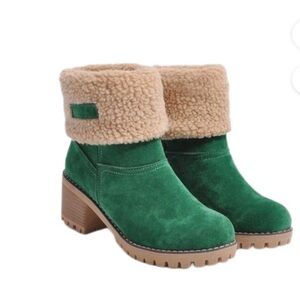 Women /Winter Warm Snow Boots/Ankle Boot Casual/Mid Calf Boots /Color Green /40